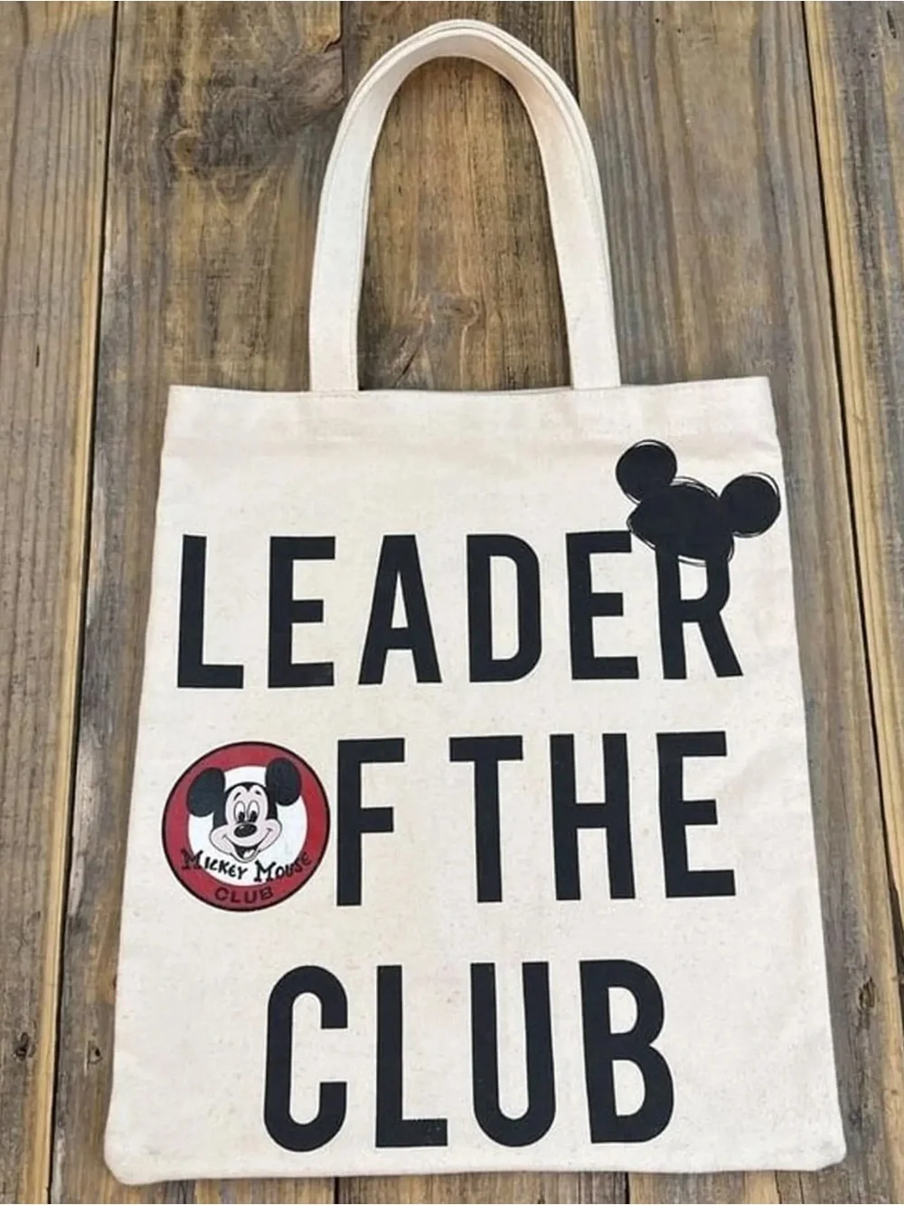 Mickey Mouse Club Canvas Tote Bag - Cream & Black